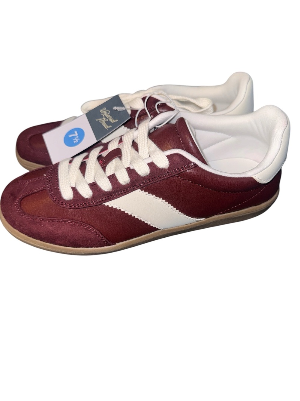 Universal Thread Burgundy and White Retro-Style Sneakers - Picture 2 of 4